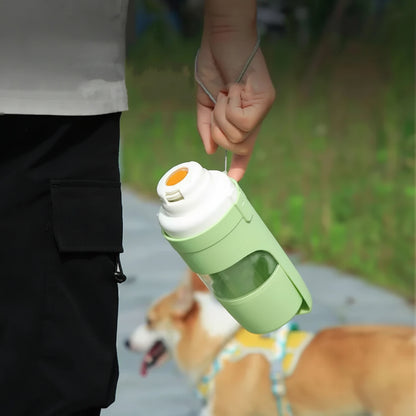 Premium Portable Pet Water Bottle with Food Storage