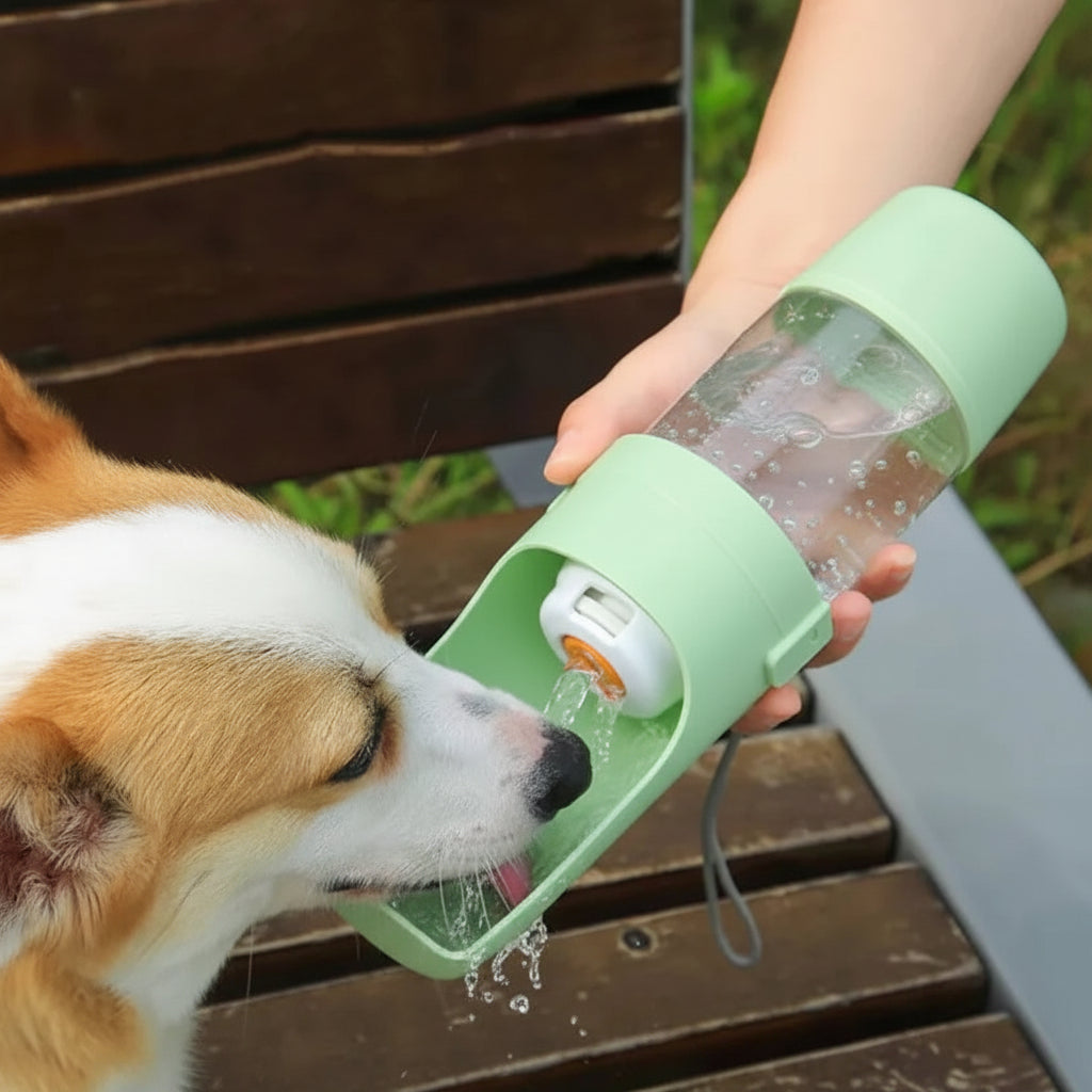 Premium Portable Pet Water Bottle with Food Storage