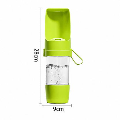 Premium Portable Pet Water Bottle with Food Storage